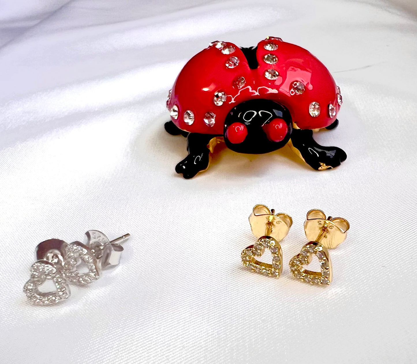 Stud Heart Shape with Zirconia Silver