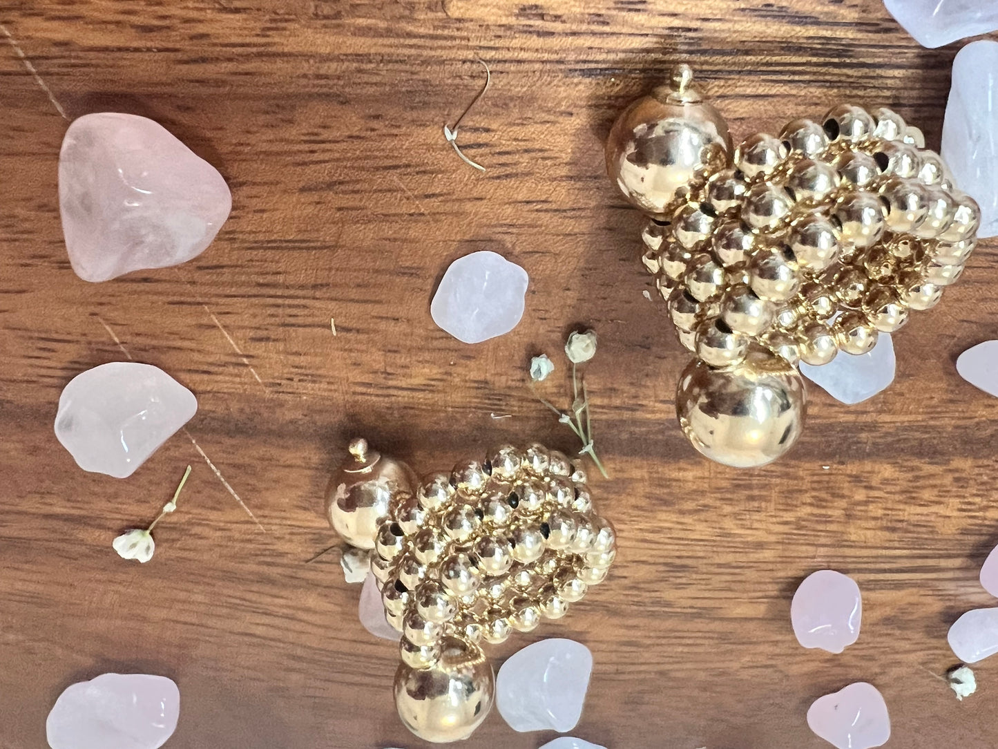 Triple Row Ring of Gold Beads