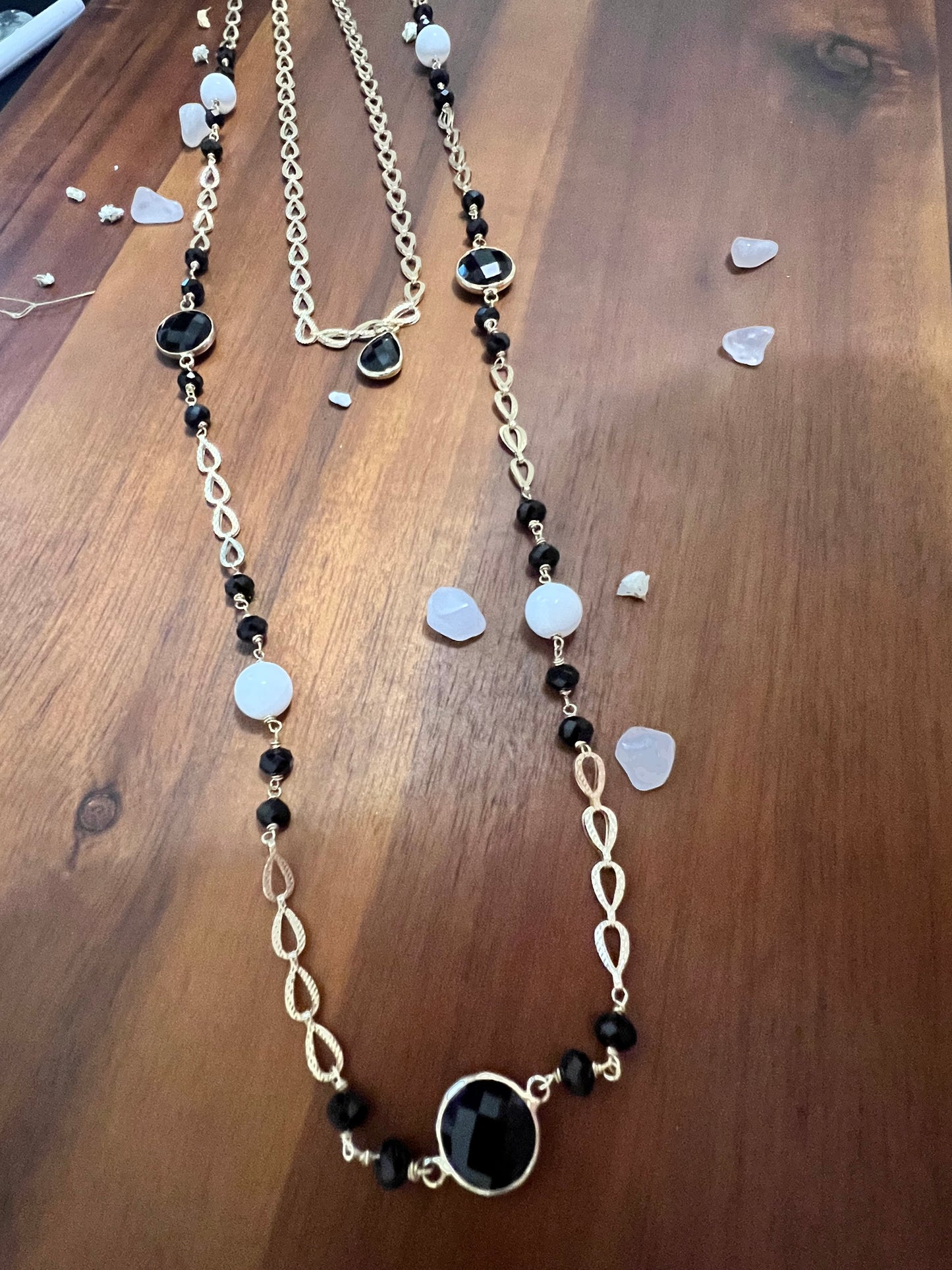 Double layered Black and Gold Necklace
