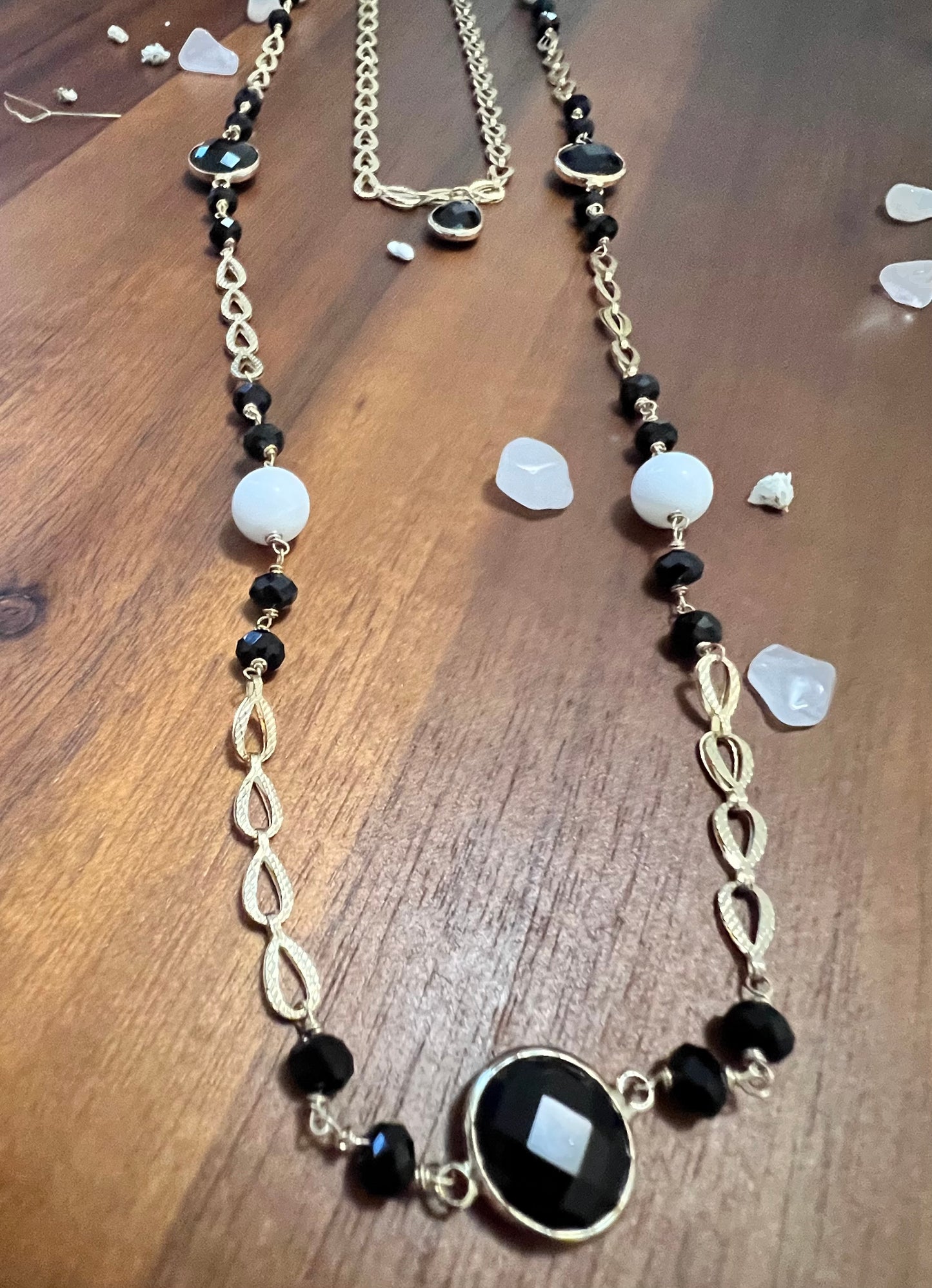 Double layered Black and Gold Necklace