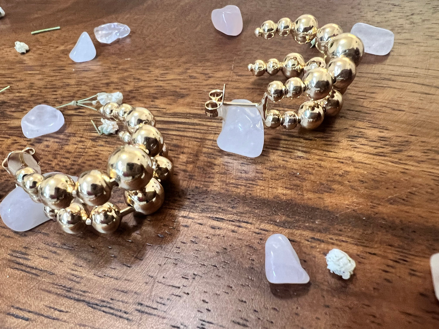 Double Beaded Hoop Earrings