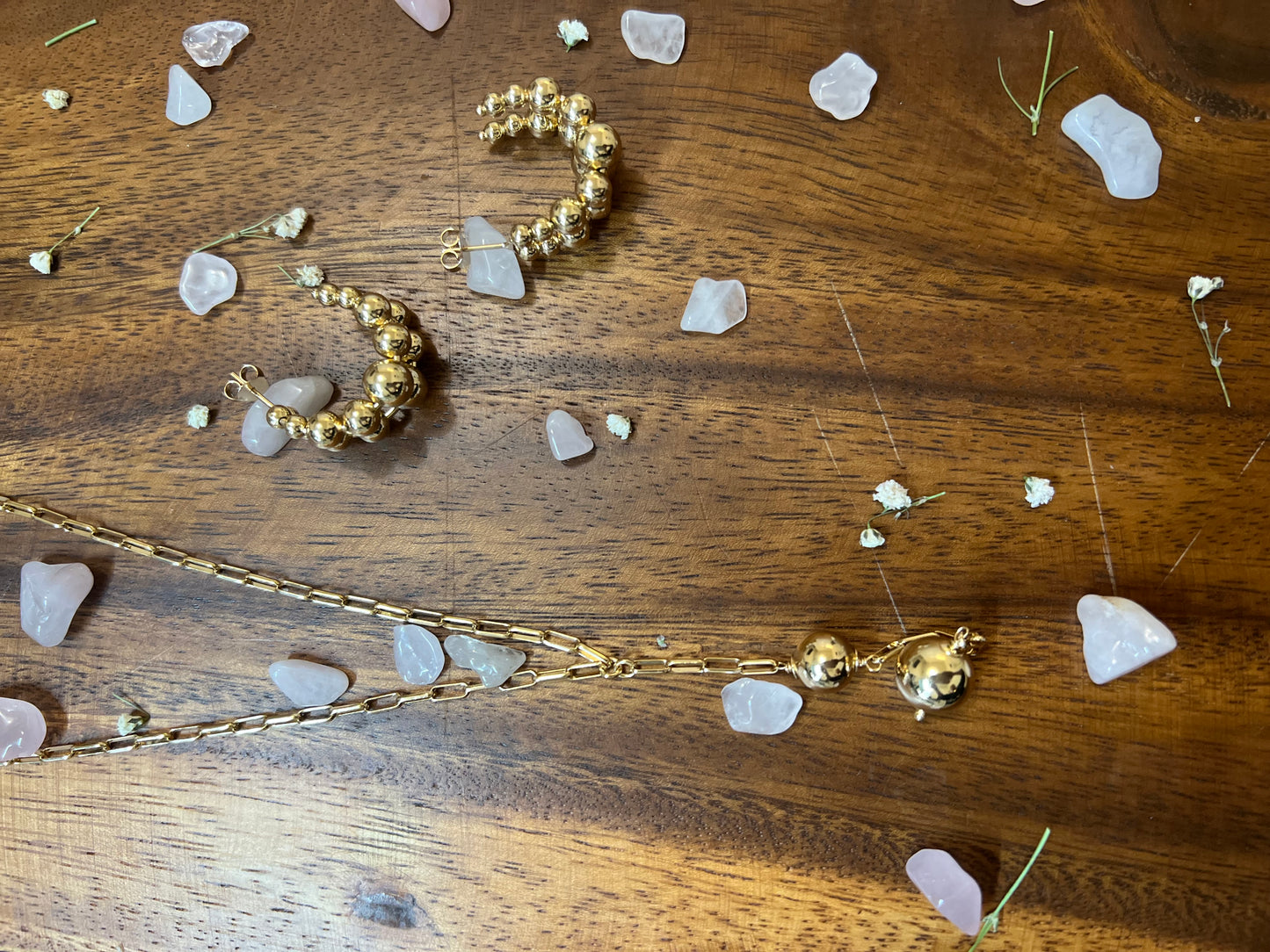 Double Beaded Hoop Earrings