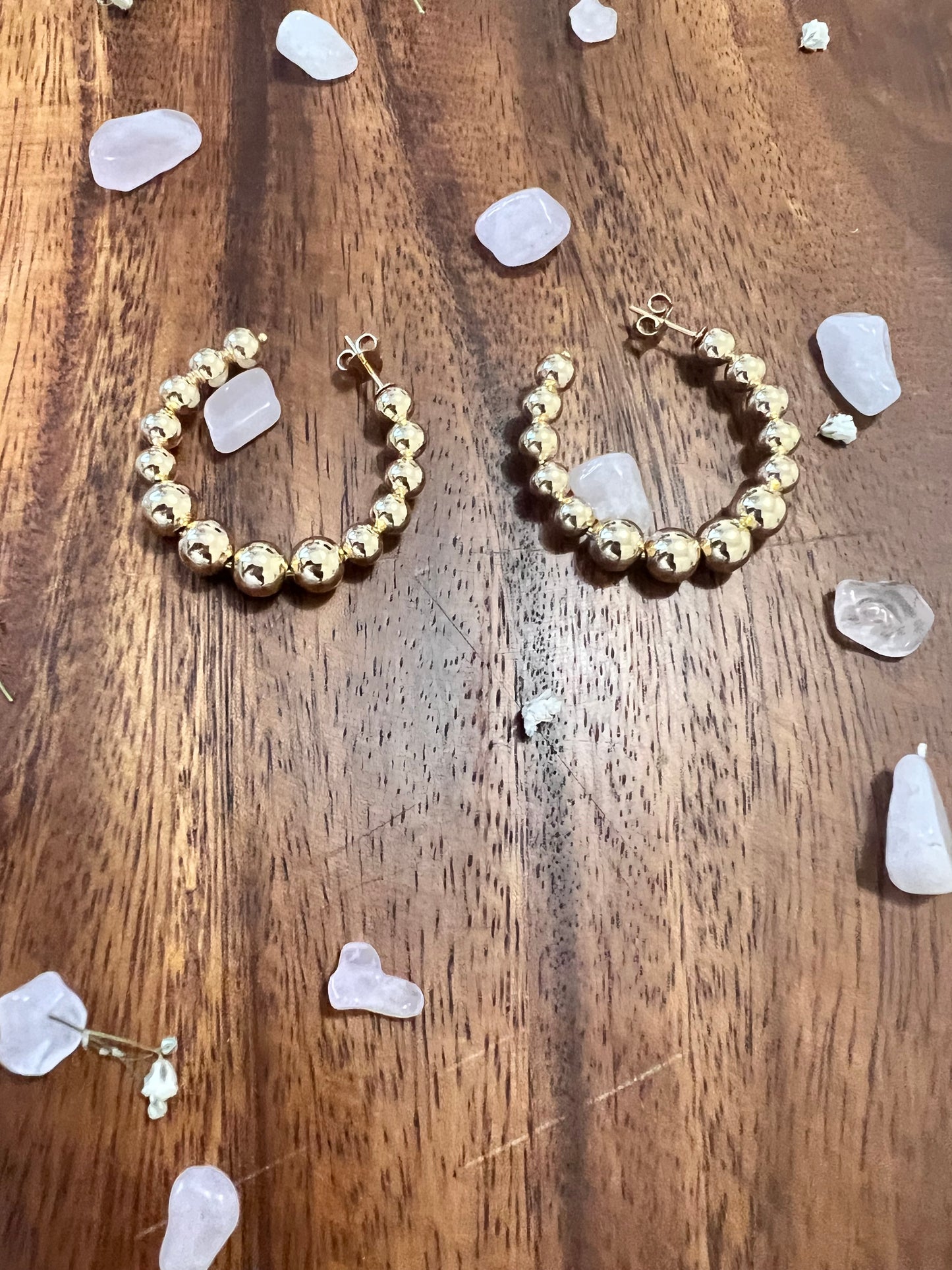 Gold Plated Beaded Hoop Earring