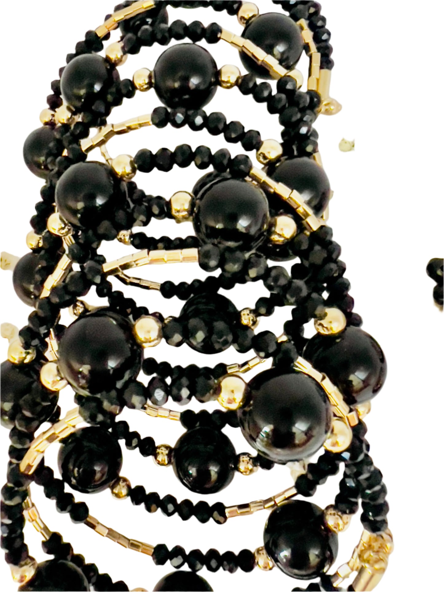 Black Blooming Beads Bracelet