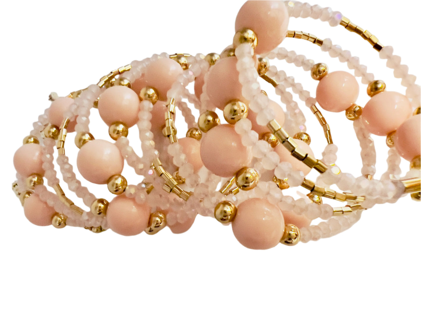 Pink Blooming Beads Bracelet