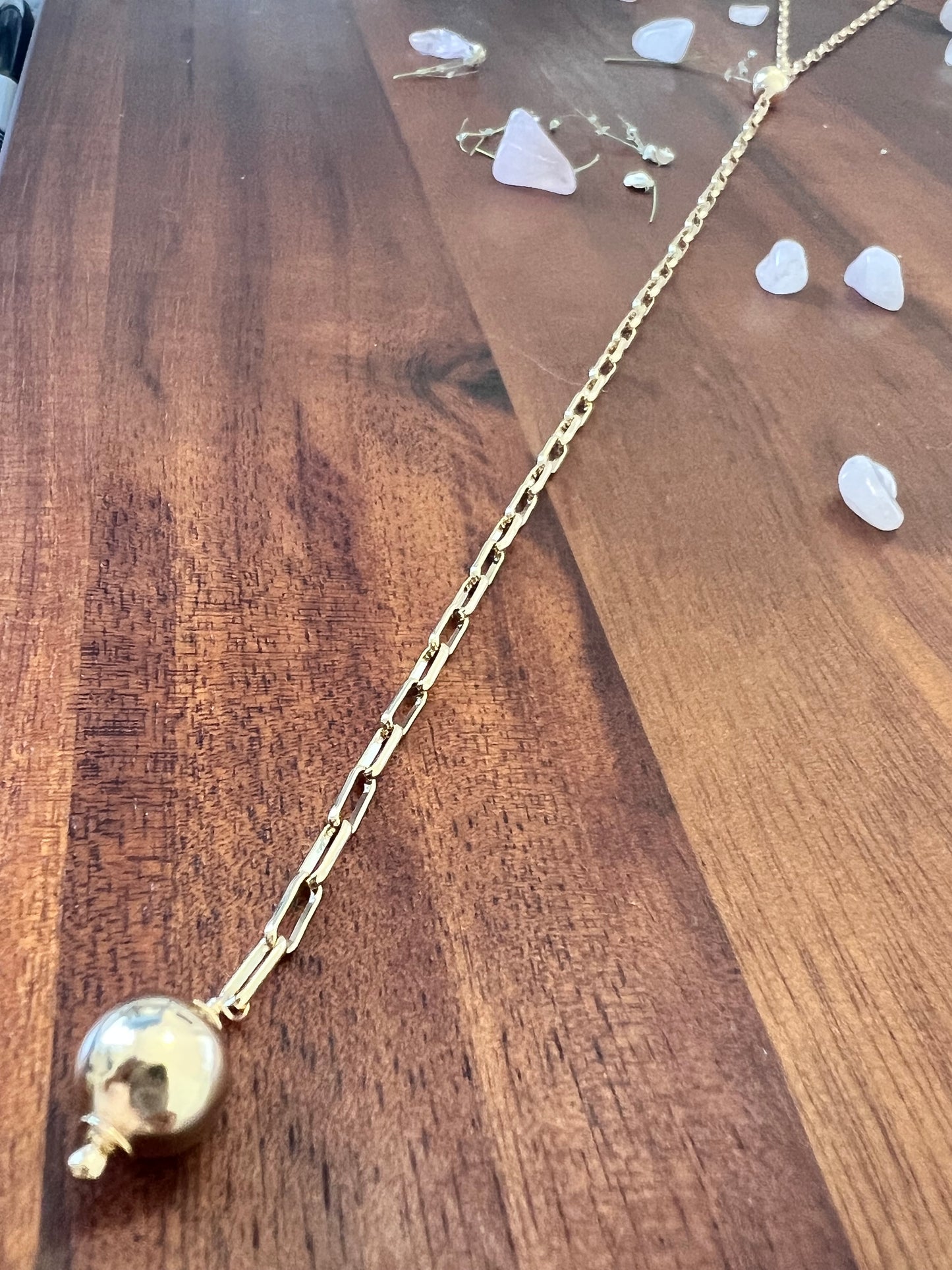 Long Safety Pins and Beads Necklace