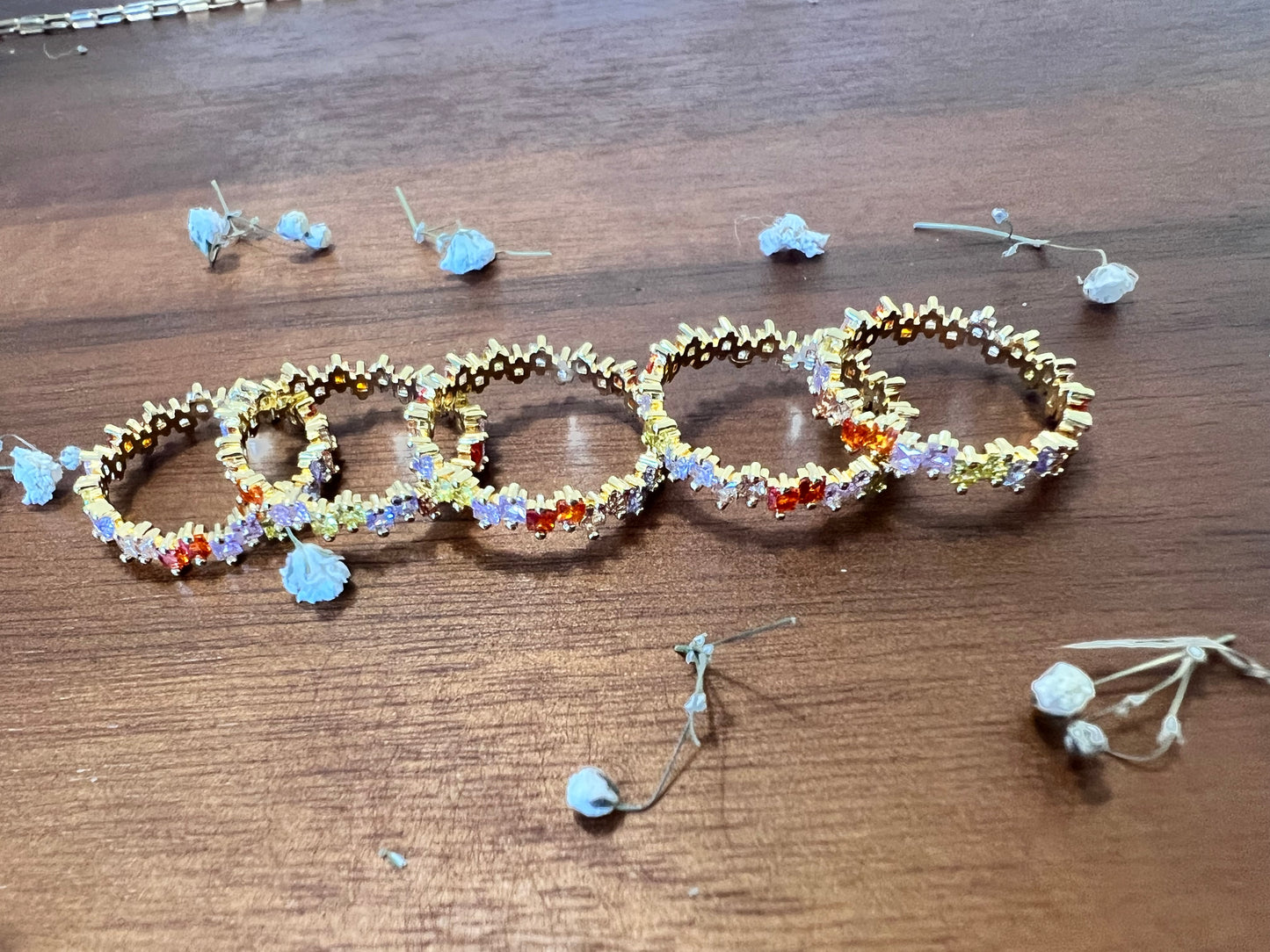 Gem colored stacking Ring