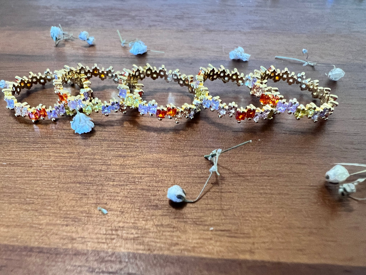 Gem colored stacking Ring
