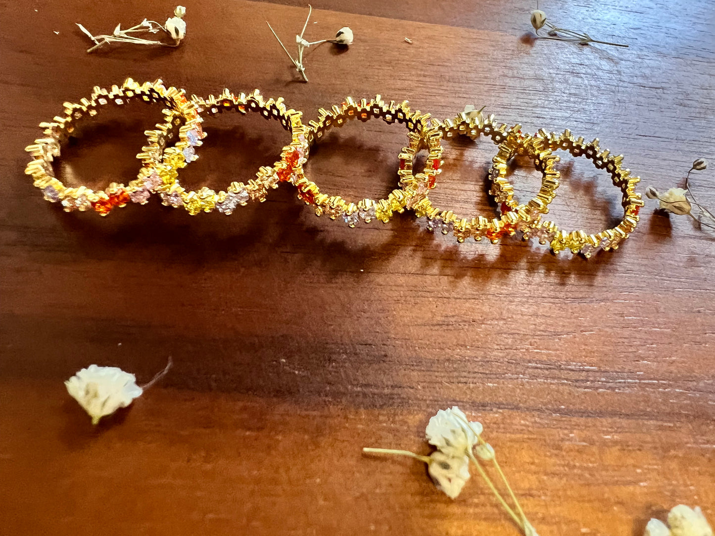 Gem colored stacking Ring