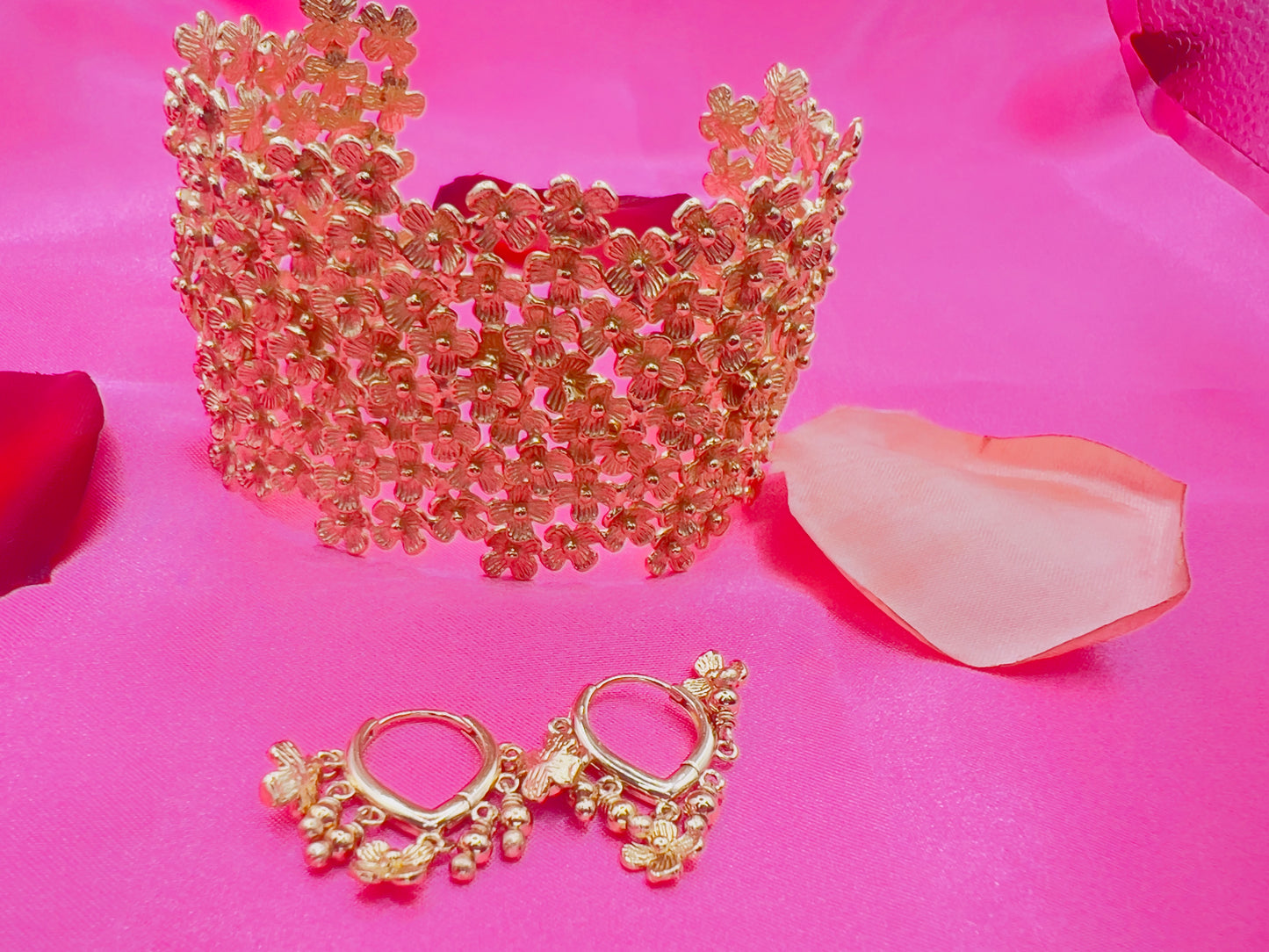 Petite Flower Cuff Bracelets