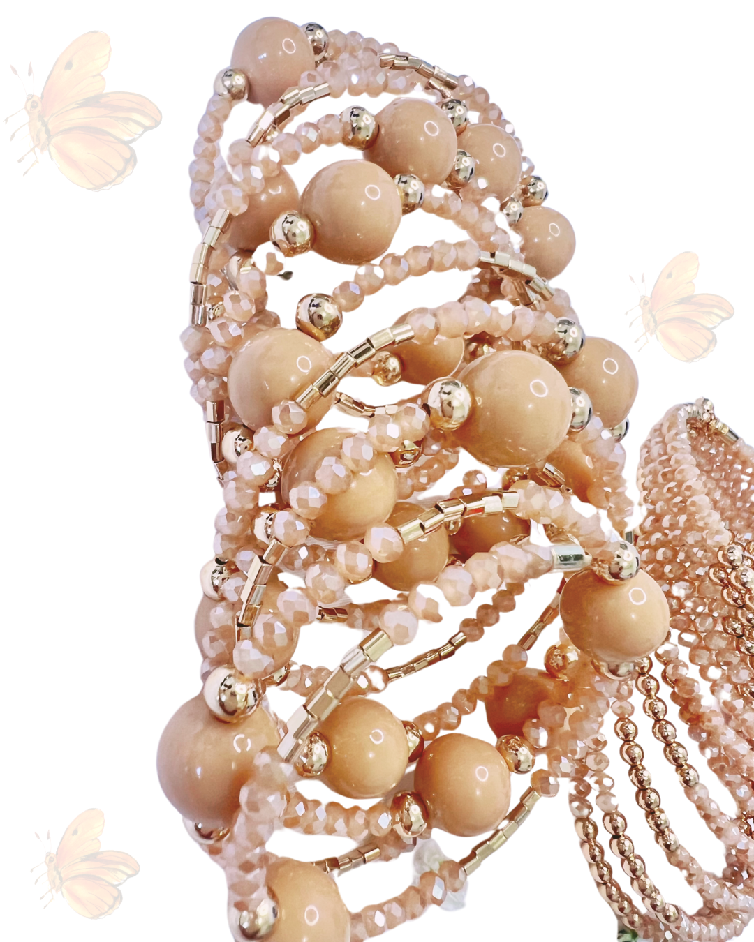 Beige Blooming Beads Bracelet