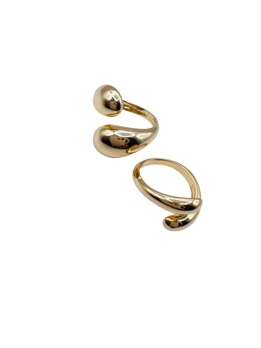 Chunky Crossover Gold Ring