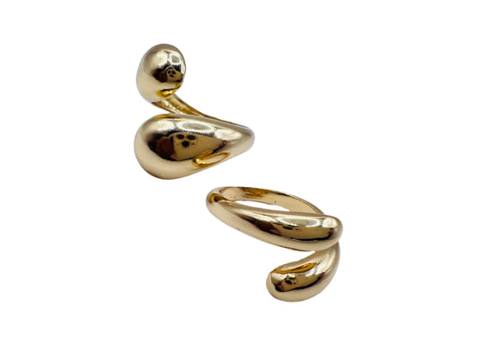 Chunky Large Crossover Gold Ring