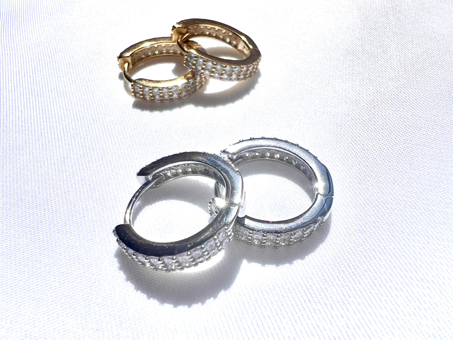 Gold Huggies' with CZ around