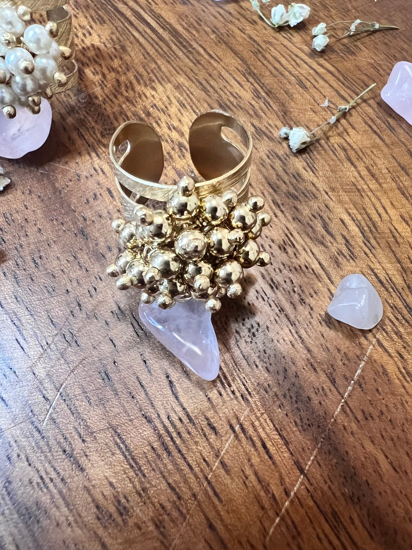 Whimsy Gold Beads Ring