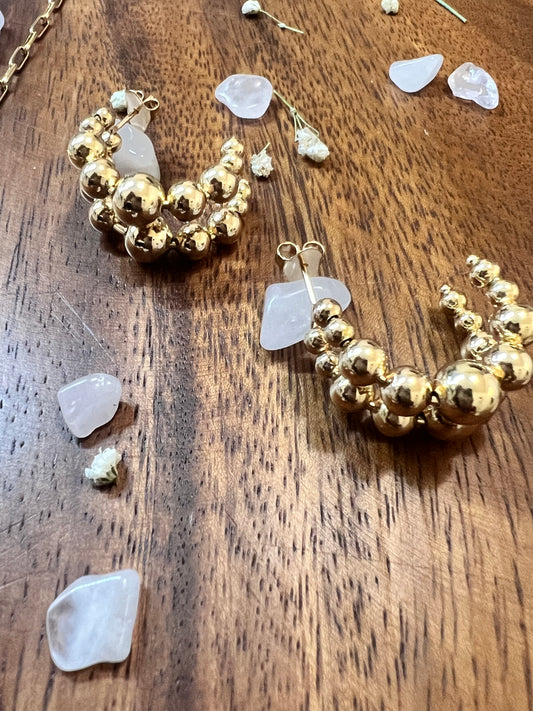 Double Beaded Hoop Earrings