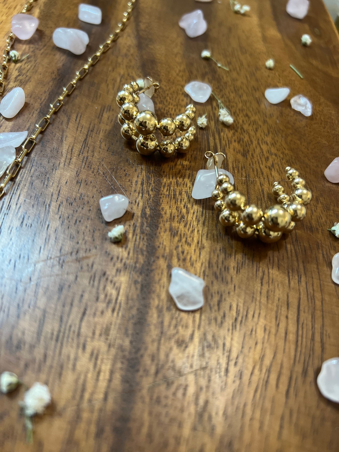 Double Beaded Hoop Earrings