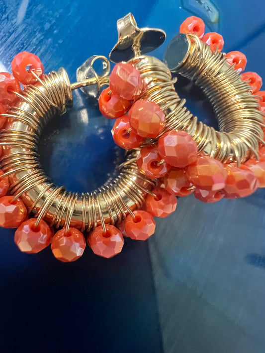 Orange Blooming  Earrings