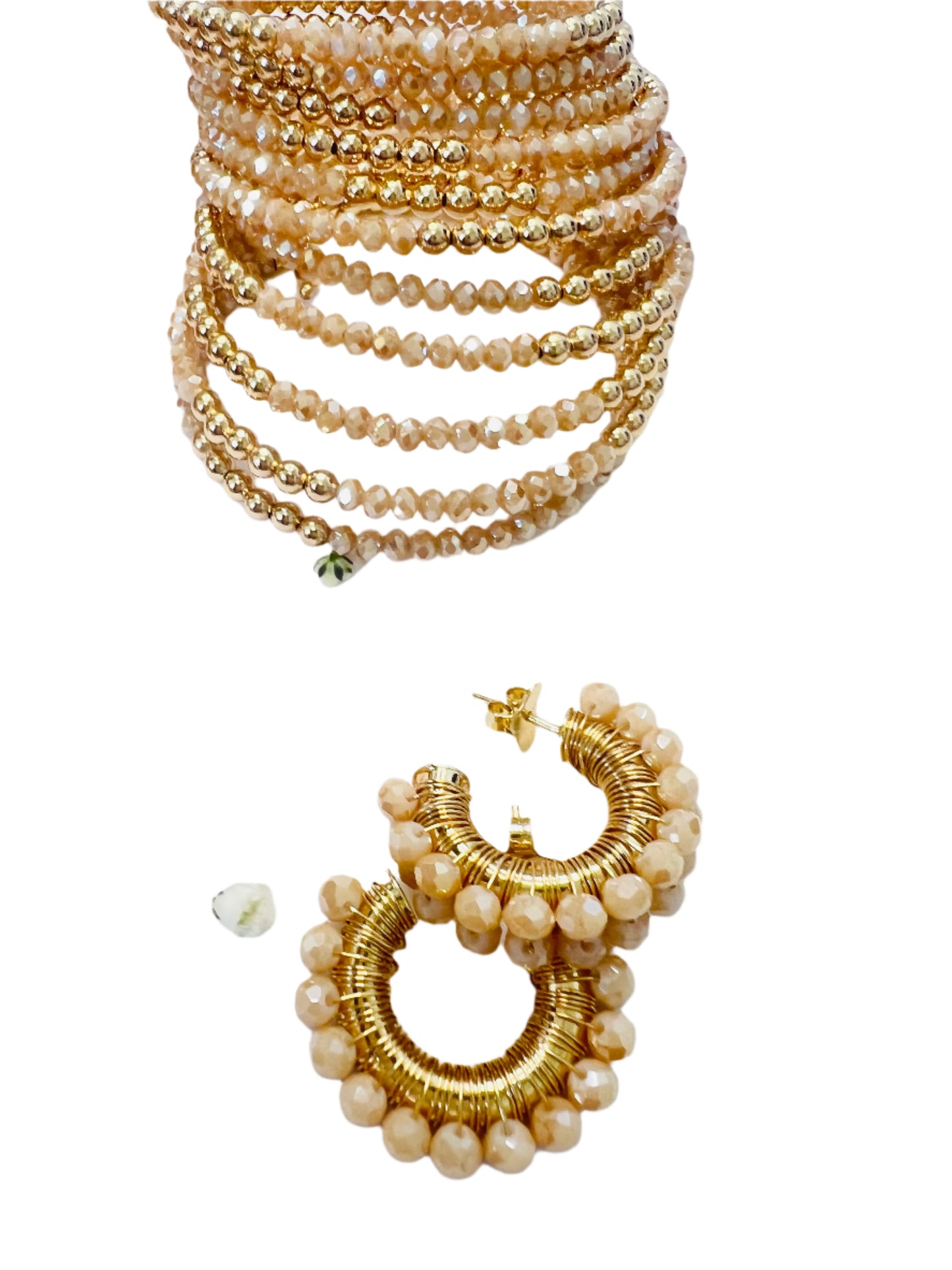 Beige Blooming  Earrings