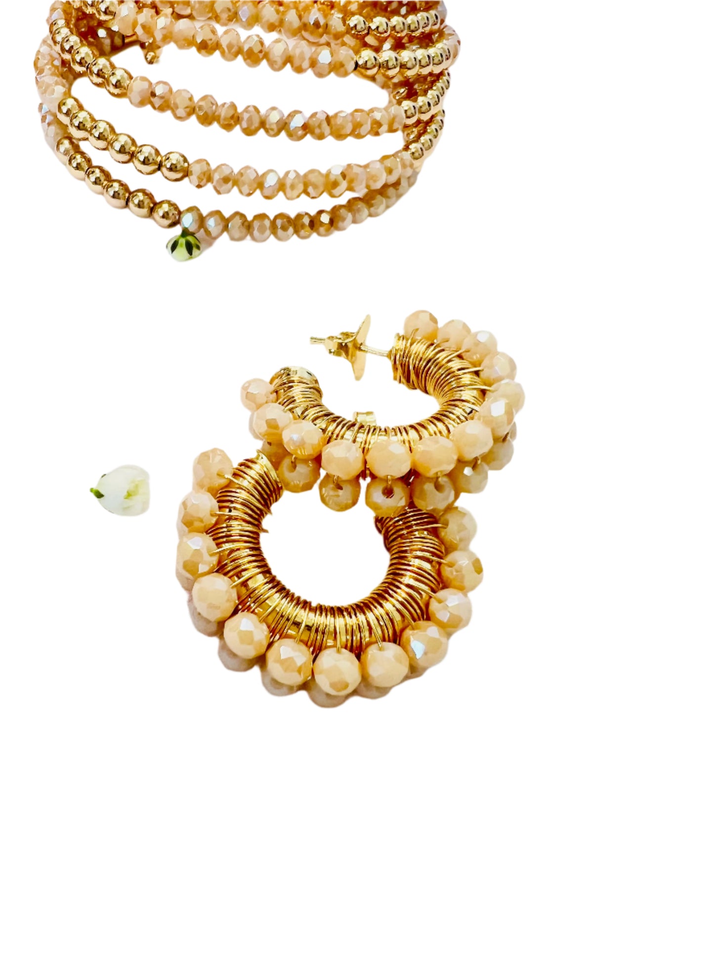 Beige Blooming  Earrings