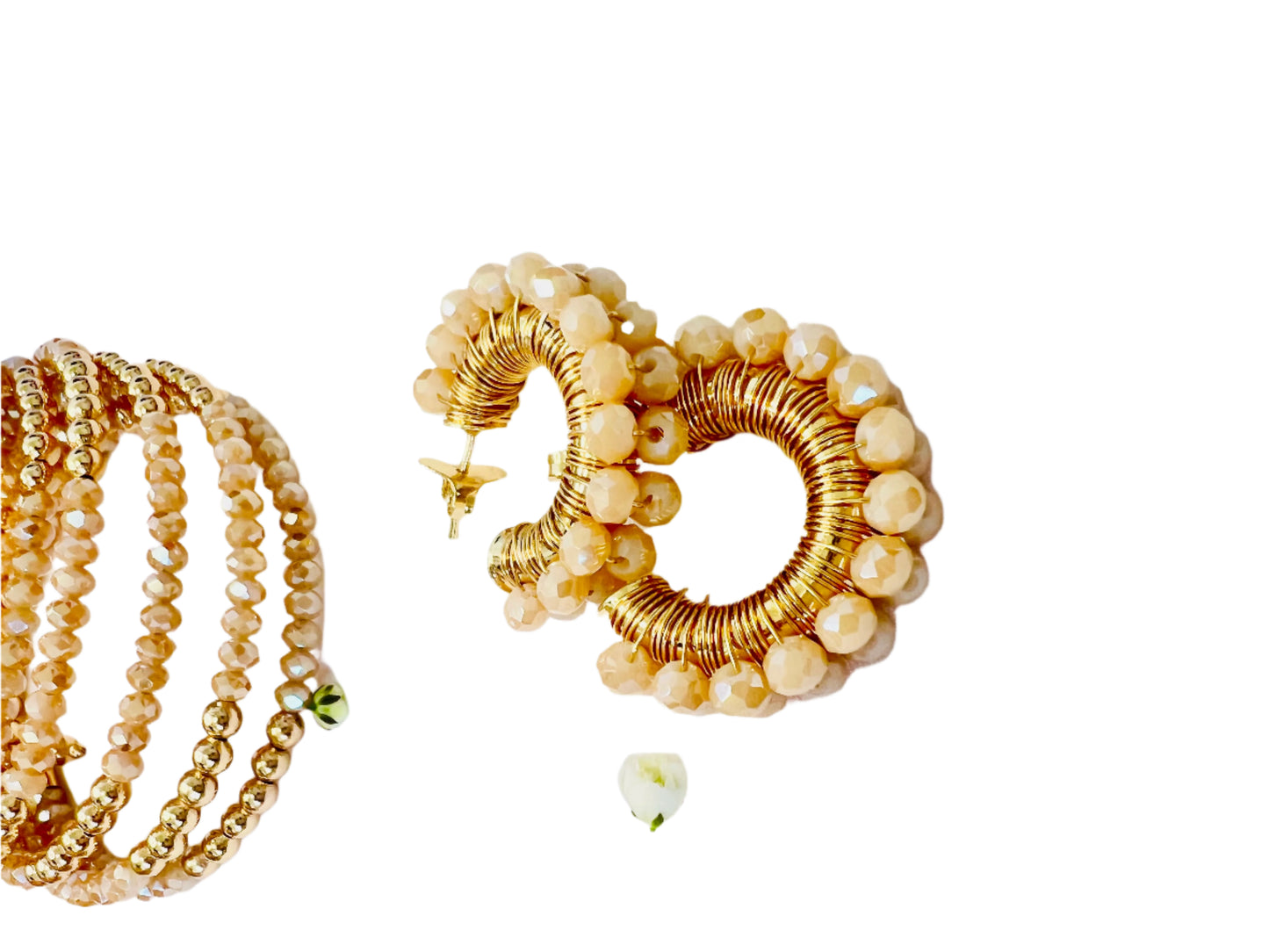 Beige Blooming  Earrings