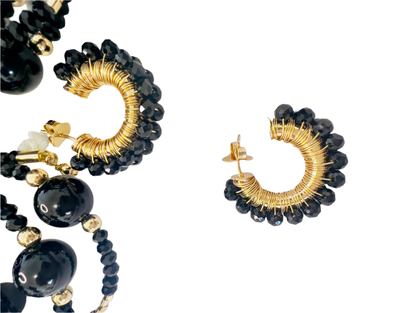 Black  Blooming  Earrings
