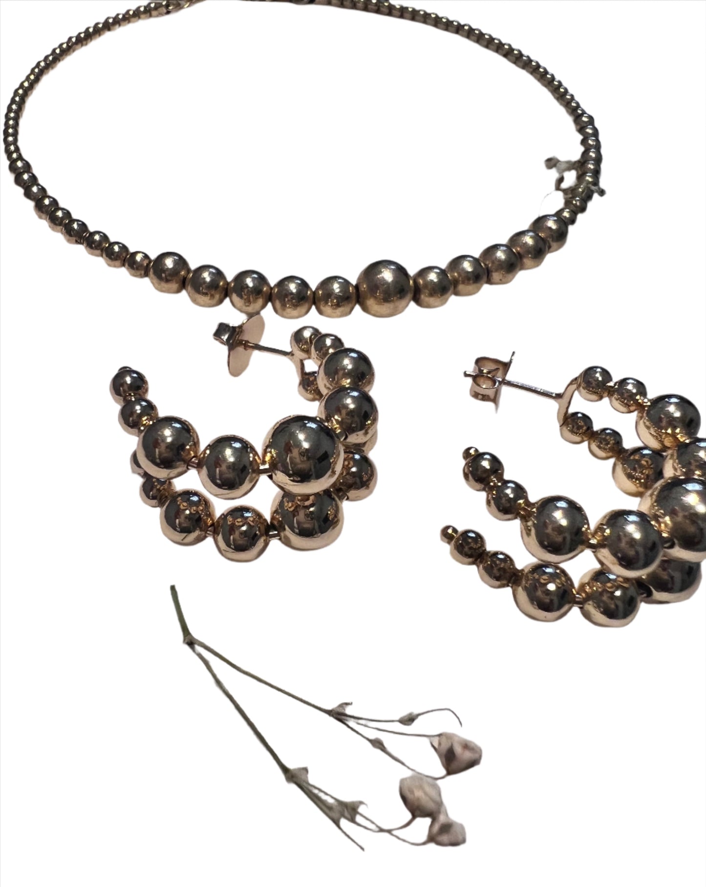 Beaded  Double Hoops