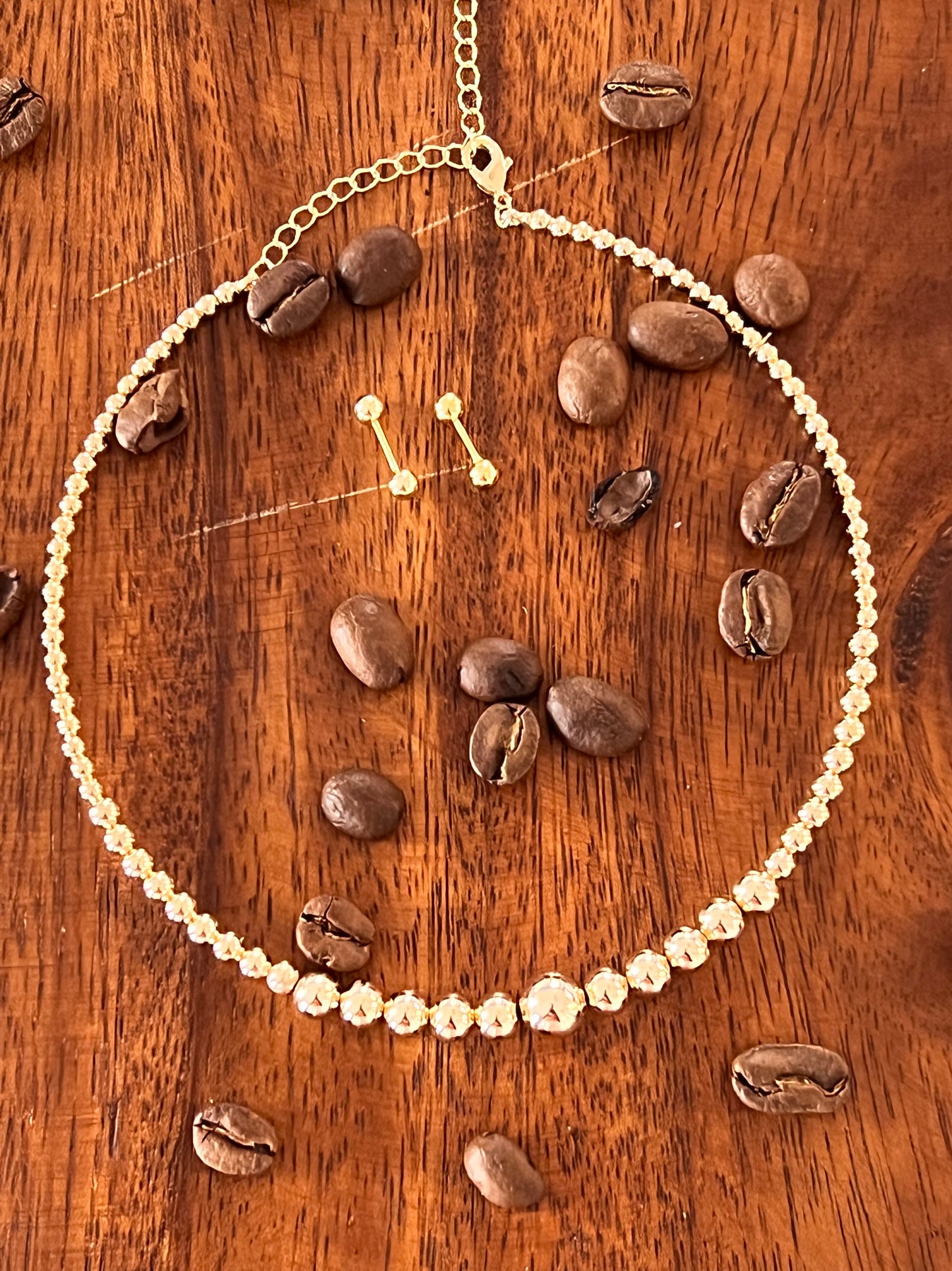 Gold Beaded Choker "Trendy"