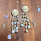 Gold Beads and Pearls Dangling Earrings