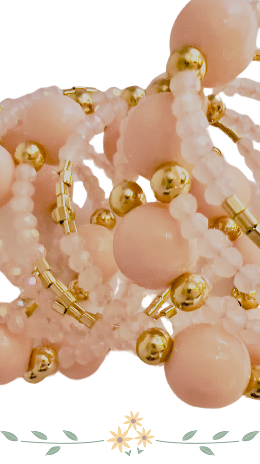 Pink Blooming Beads Bracelet