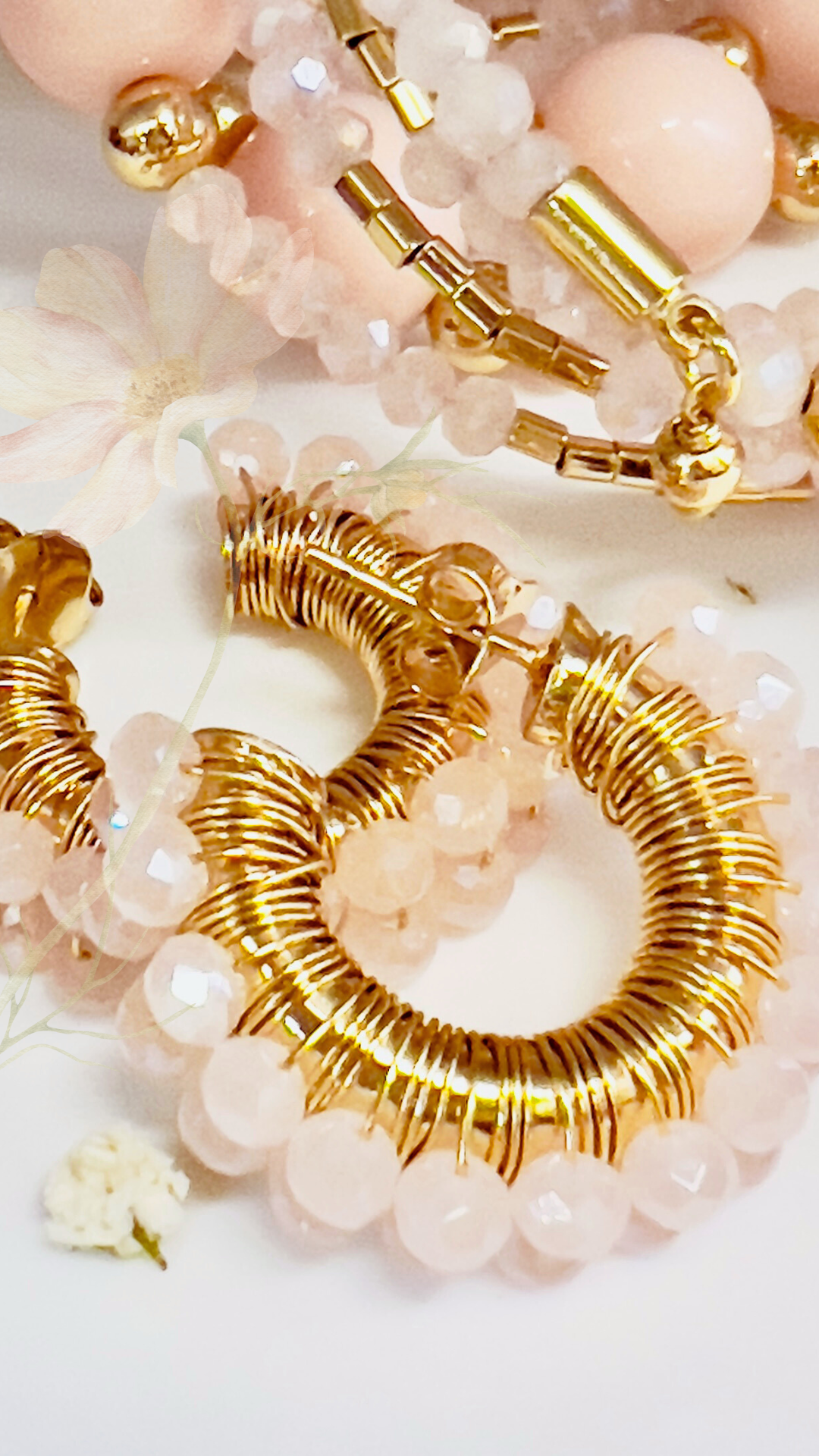 Pink Blooming Beads Bracelet
